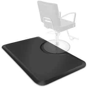 #10024 3 ft. x 4 ft. Barber Chair Mat Salon & Barber Shop Chair Anti-Fatigue Mats Comfort Salon Chair Mat,Black Rectangle - 1/2 in. Thick