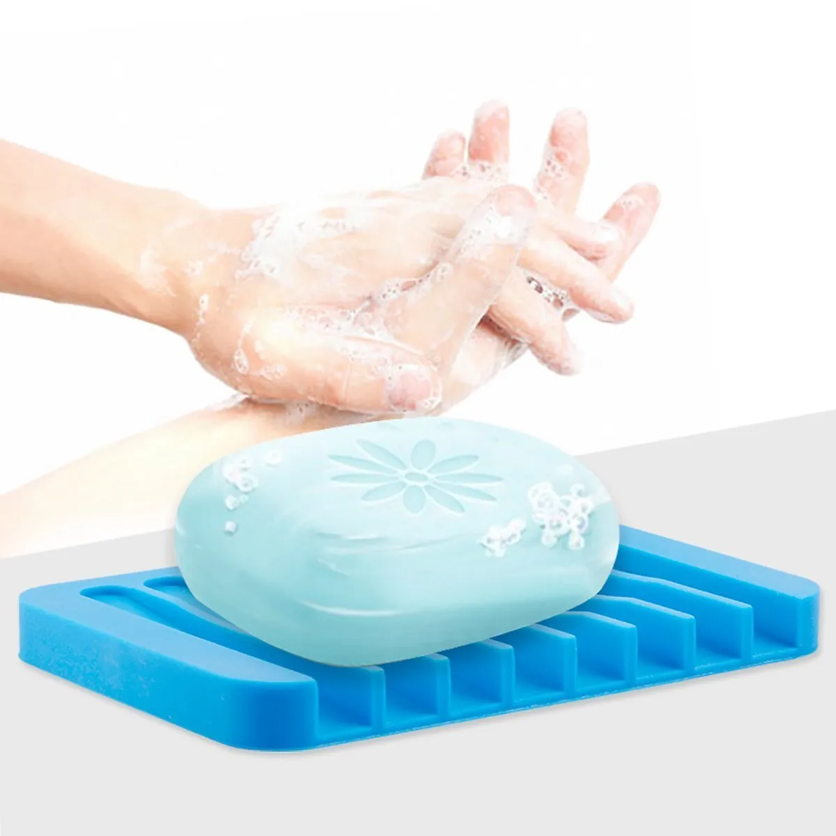 1071 Self Draining Drying Mat Silicone Soap Dish