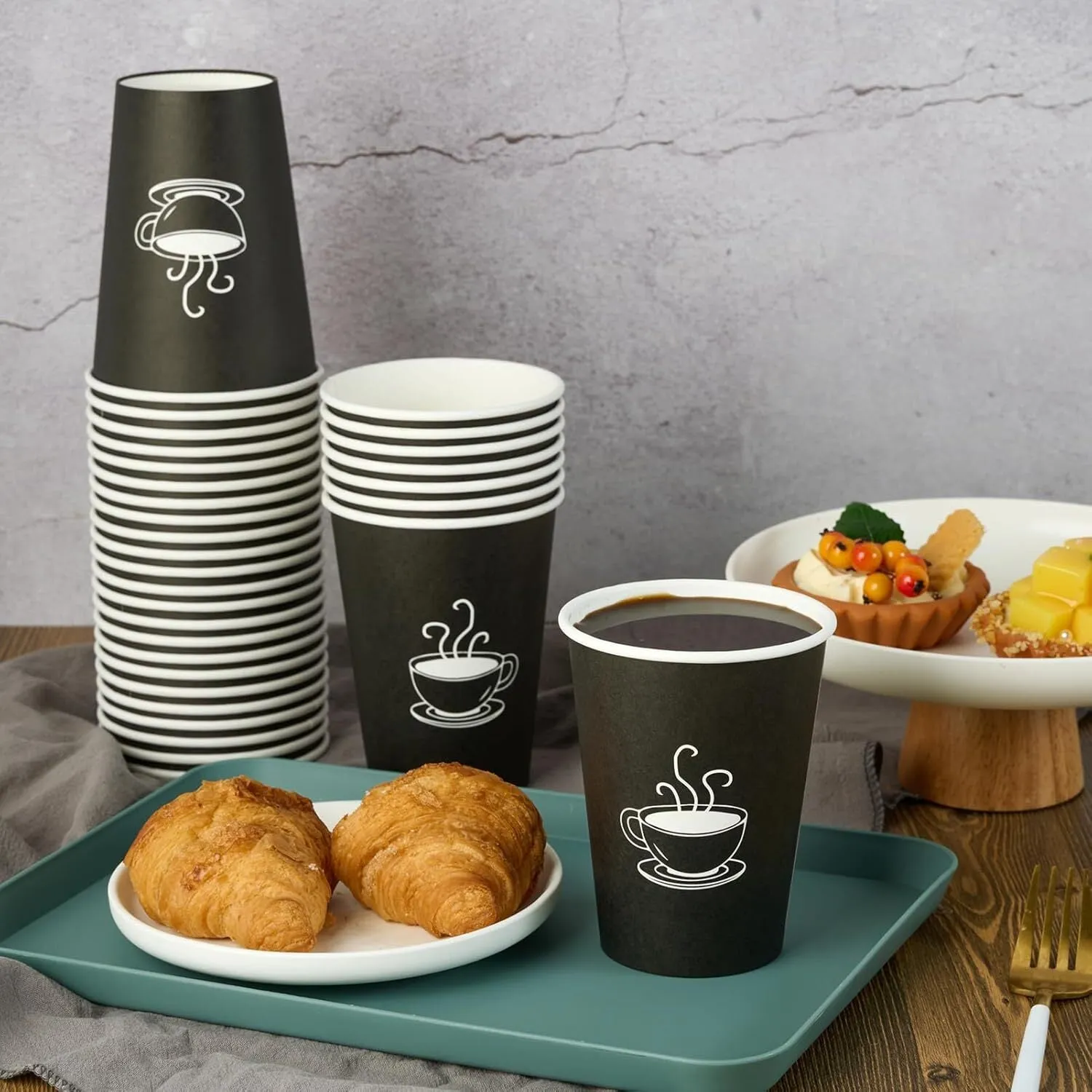 1200x 8oz Paper Disposable Coffee Cups for Takeaway (Bulk)