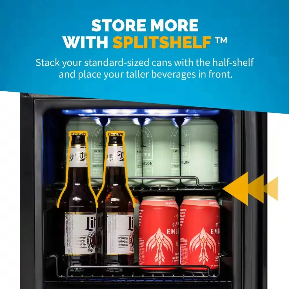 15 In. Dual Zone 13 Wine Bottles 48 Cans Beverage and Wine Cooler Refrigerator Fridge in Black Stainless Steel