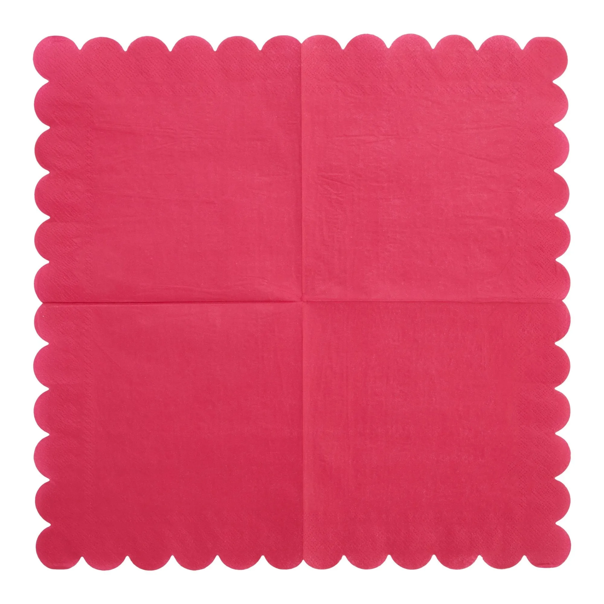 150 Pack Rainbow Colored Scalloped Napkins for Fall, Fiesta, Birthday Parties (6.5 x 6.5 In, 5 Colors)