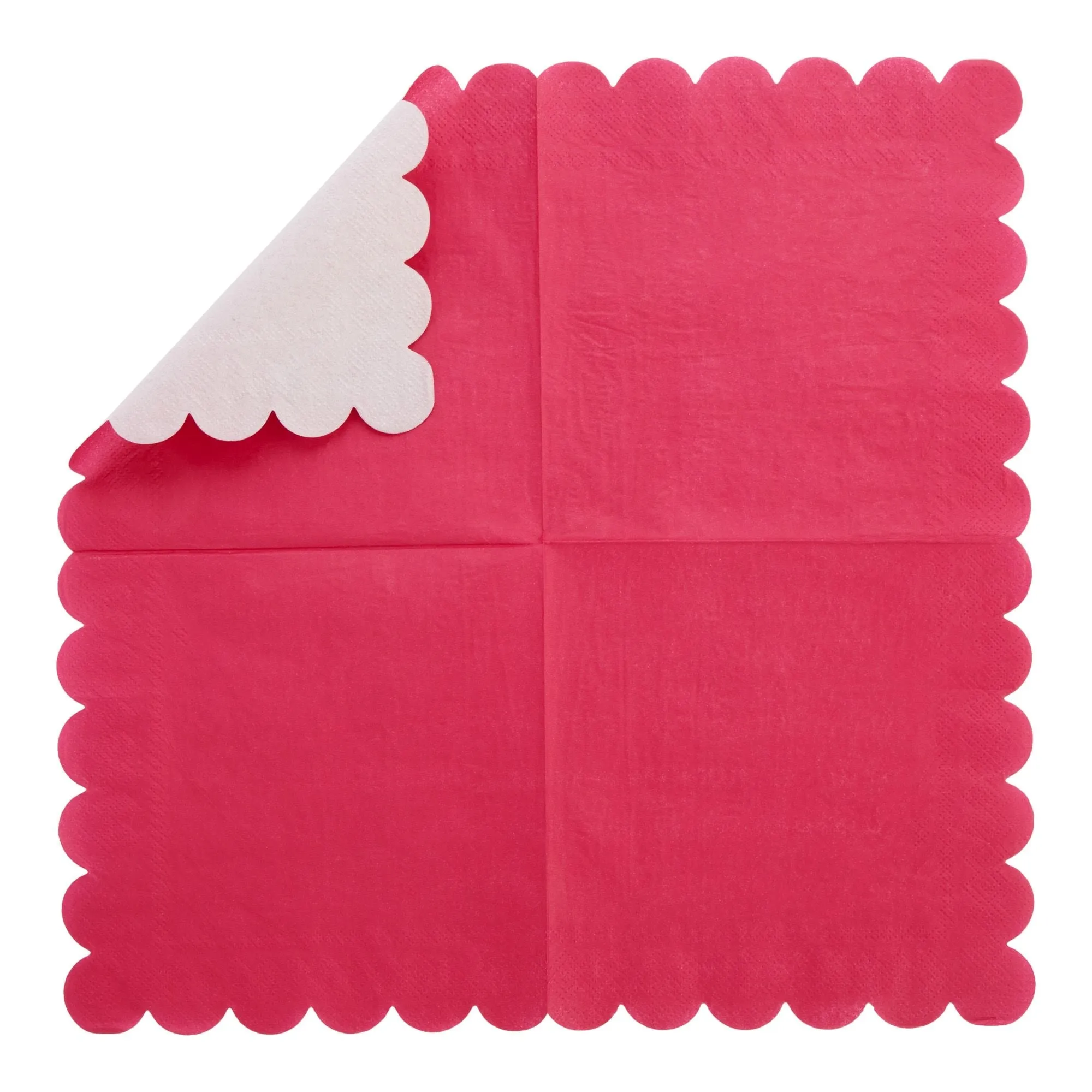 150 Pack Rainbow Colored Scalloped Napkins for Fall, Fiesta, Birthday Parties (6.5 x 6.5 In, 5 Colors)