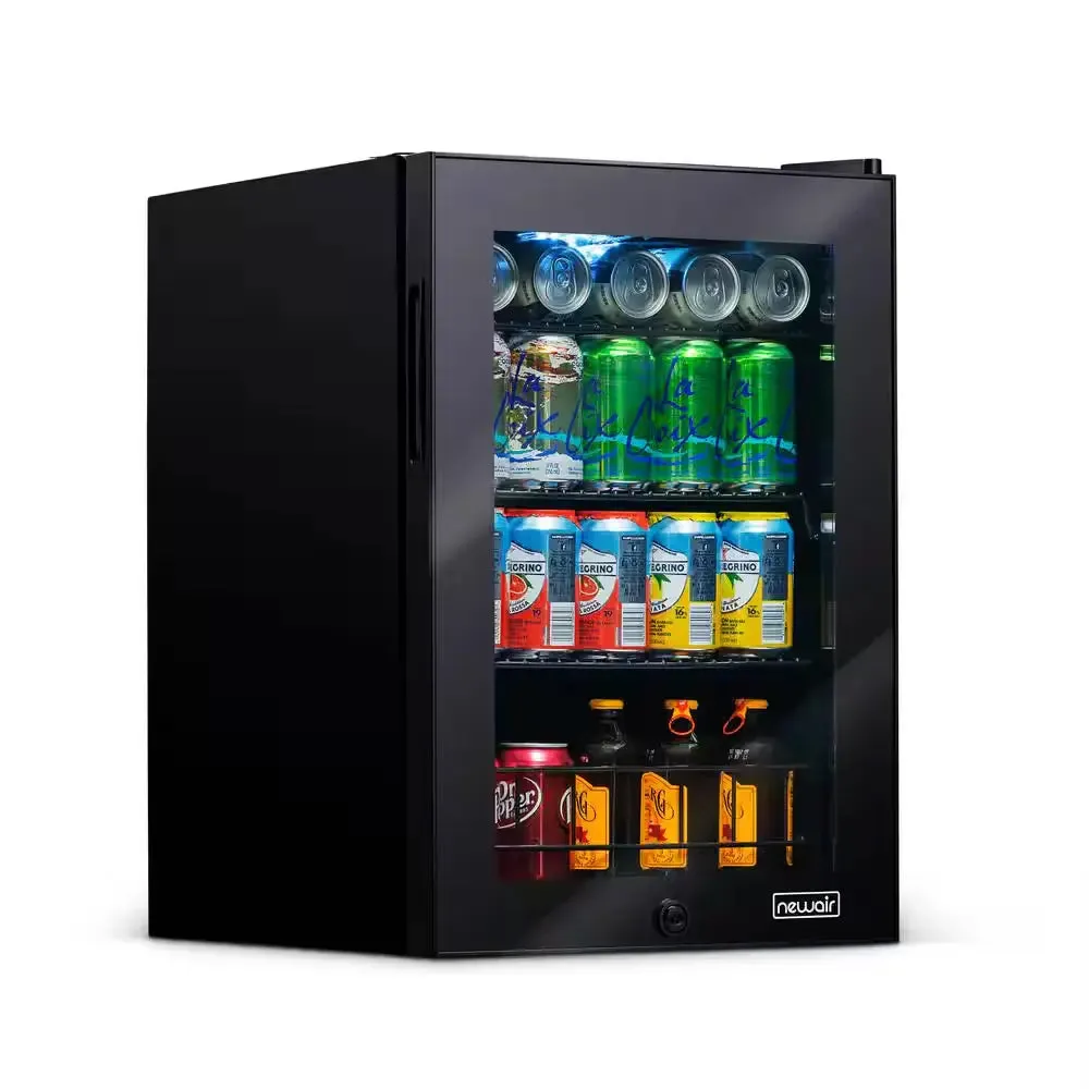 17 In. 90 (12 Oz.) Can Freestanding Beverage Cooler Fridge with Adjustable Shelves, Stainless Steel