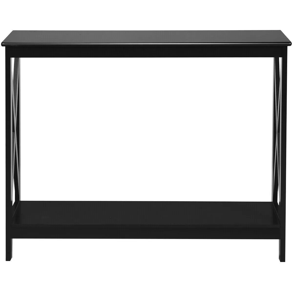 2-Tier X-Design Side Accent Table - Black