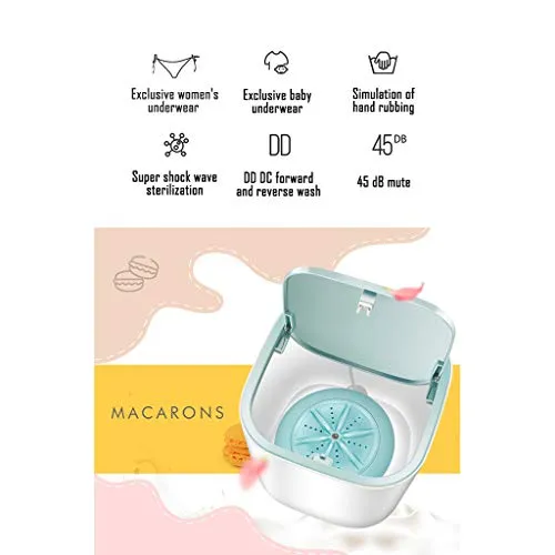 2020 New Upgraded Portable Washing Machine, Folding Fully automatic Laundry Machine, Turbine Washer, USB Cable, Low Noise, Mini Washing Machine for Camping, Dorms, Apartments,Business Trips (Bule)