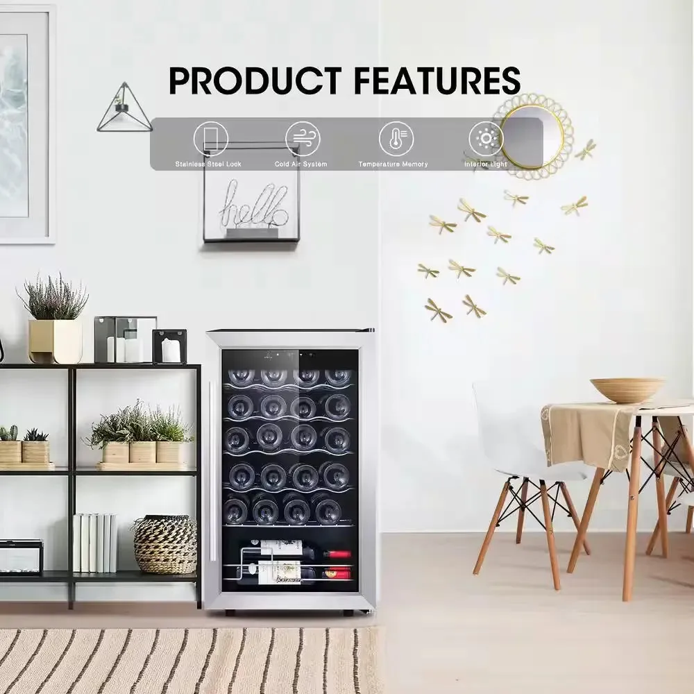 24 Bottle Single Zone Wine Cooler Small Wine Fridge