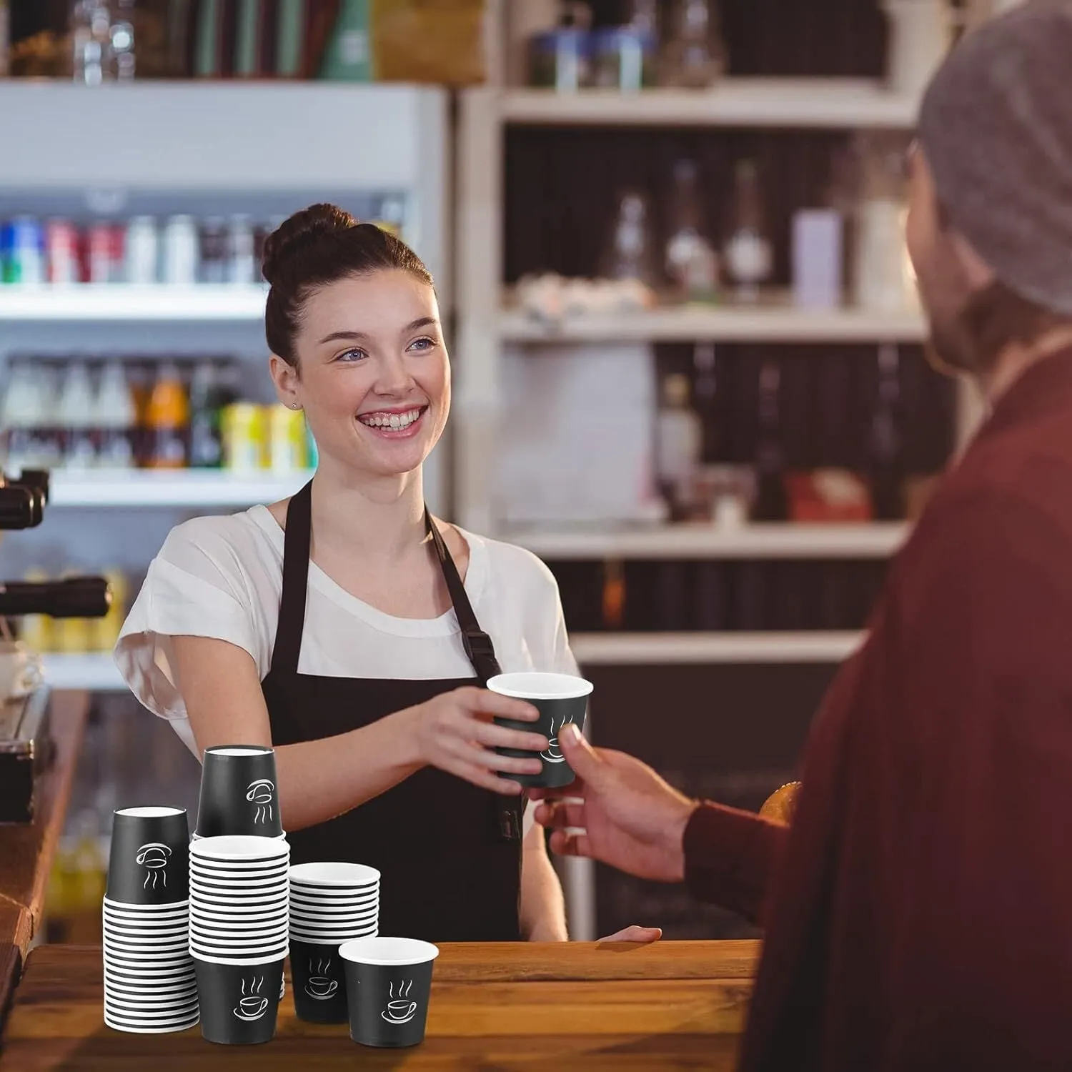 2400x 4oz Paper Disposable Coffee Cups for Takeaway (Bulk)