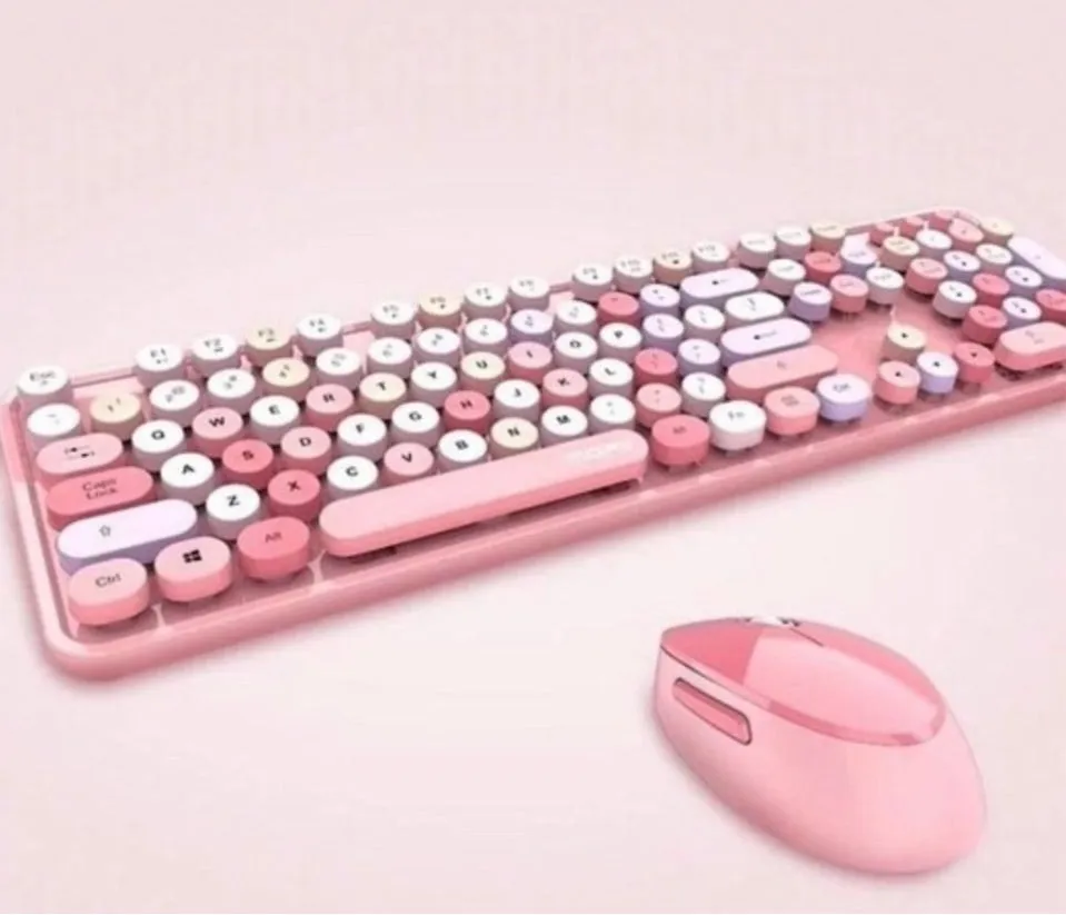 2.4G Wireless Keyboard Mouse Set Keyboard Mouse Combo Mixed Color