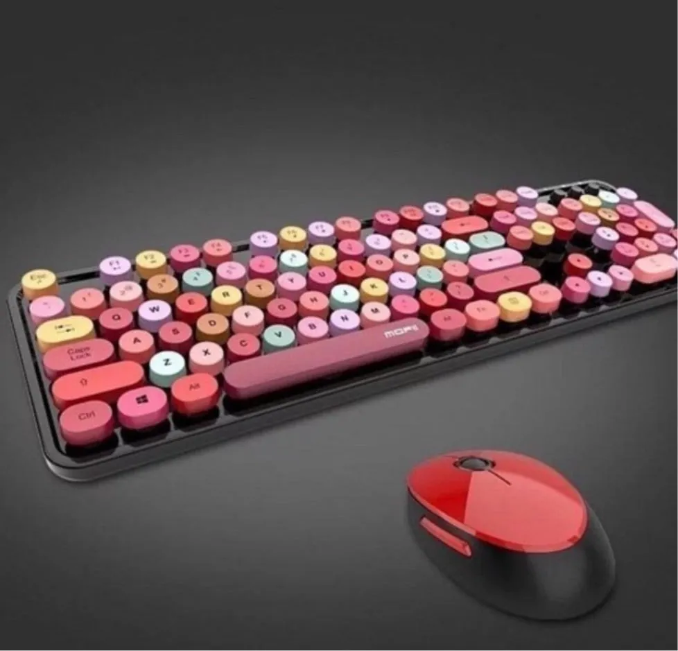 2.4G Wireless Keyboard Mouse Set Keyboard Mouse Combo Mixed Color