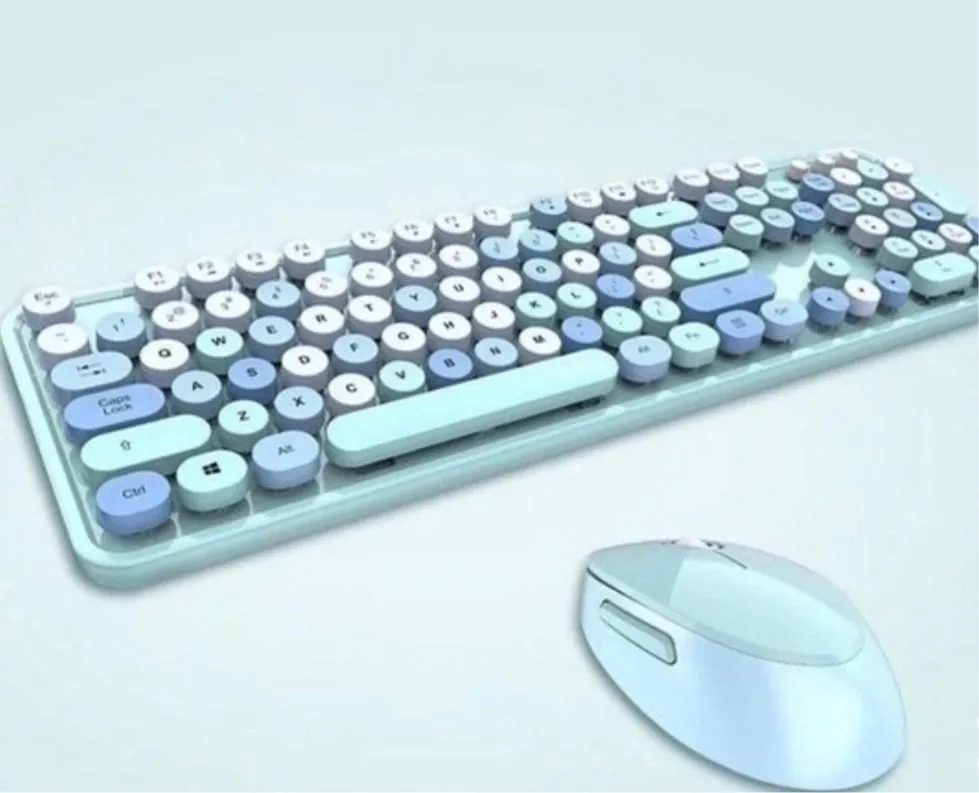 2.4G Wireless Keyboard Mouse Set Keyboard Mouse Combo Mixed Color