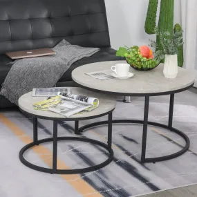 2pc Modern Coffee Table Set - Grey