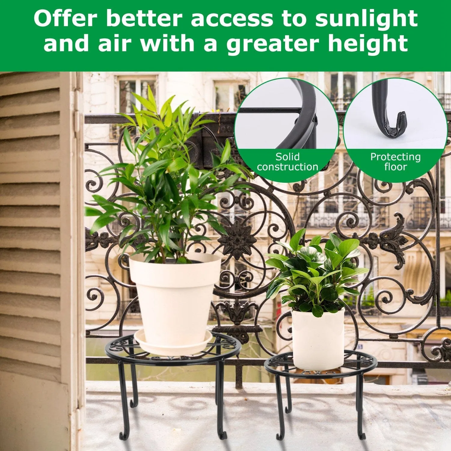 4-Pack: Iron Plotted Plant Stands