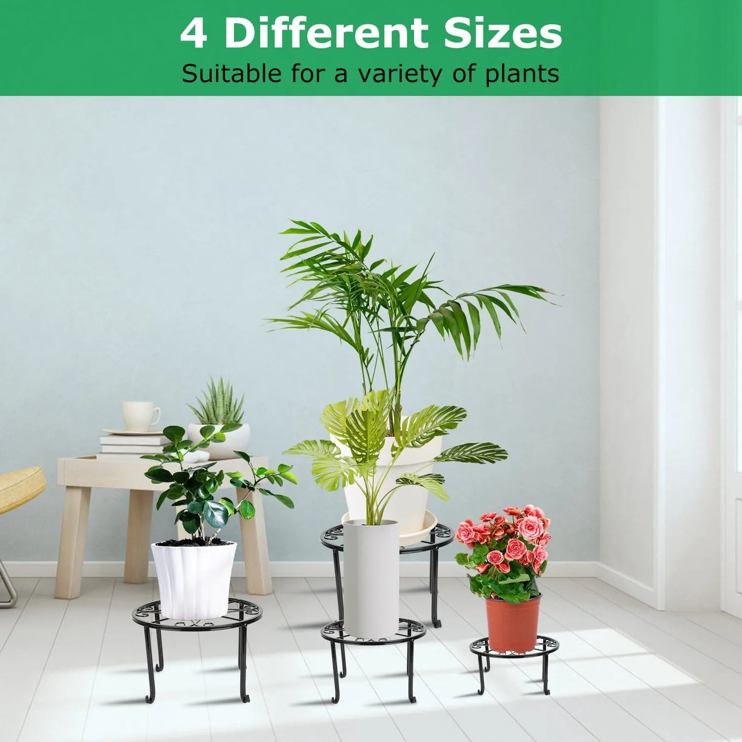 4-Pack: Iron Plotted Plant Stands