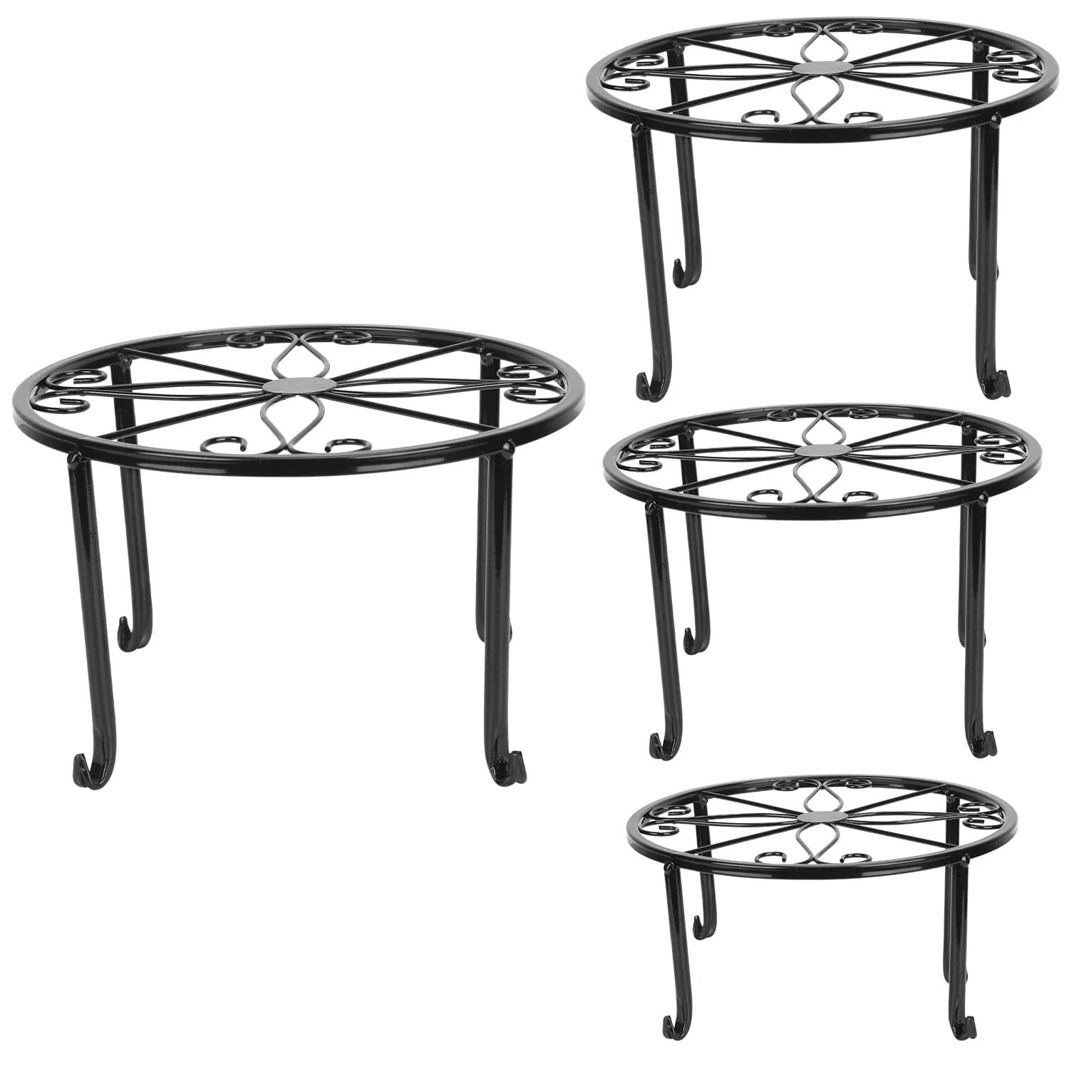 4-Pack: Iron Plotted Plant Stands