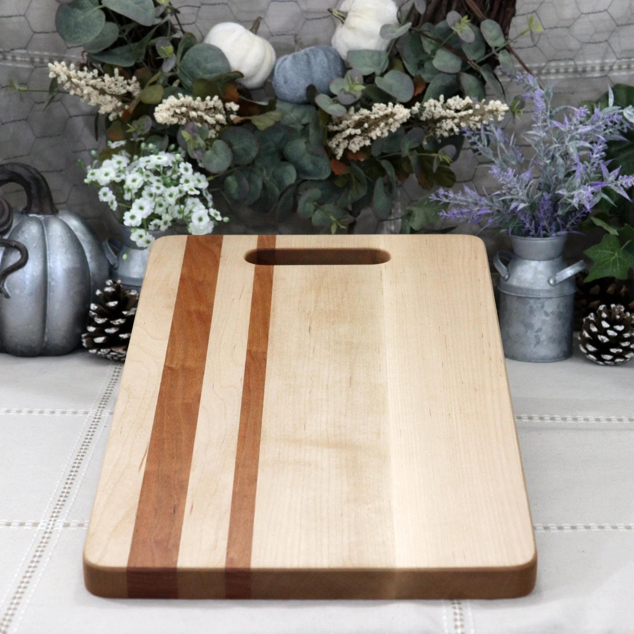 4-PC Maple Wood Set:  Tray, Cutting Board, Wine Carrier & Coaster Set