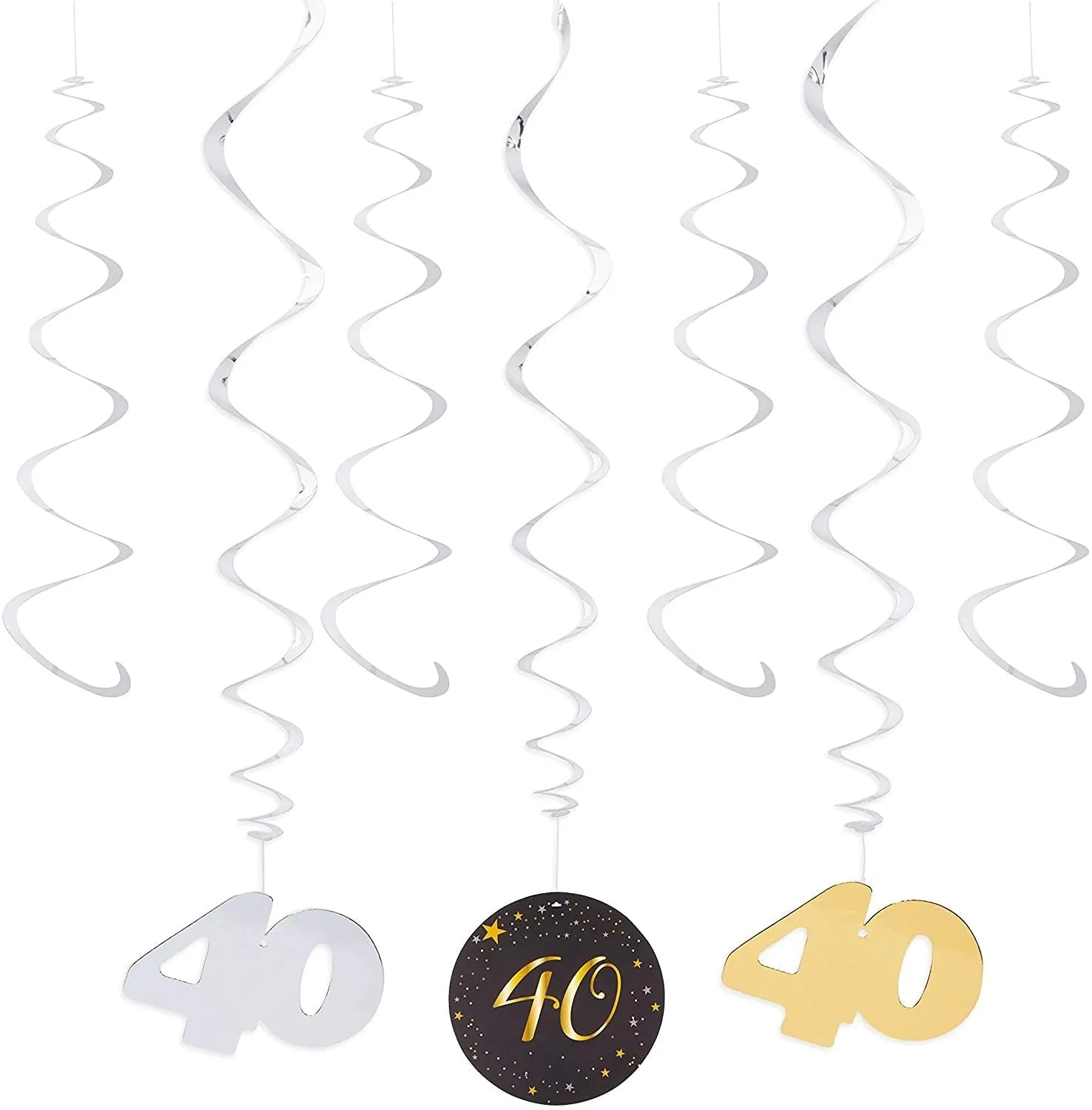 40th Birthday Decorations, Balloons, Cake Toppers and Party Banner (49 Pieces)