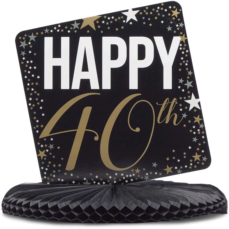 40th Birthday Party Honeycomb Centerpiece Decoration (12 x 11 In, 6 Pack)