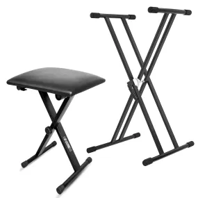 5Core Keyboard Stand Double X Style Adjustable Piano Riser   Keyboard Piano Bench