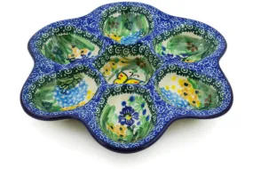 8" Egg Plate - Spring Garden