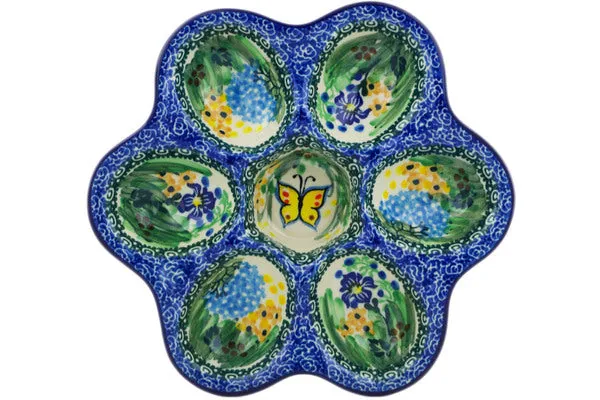 8" Egg Plate - Spring Garden