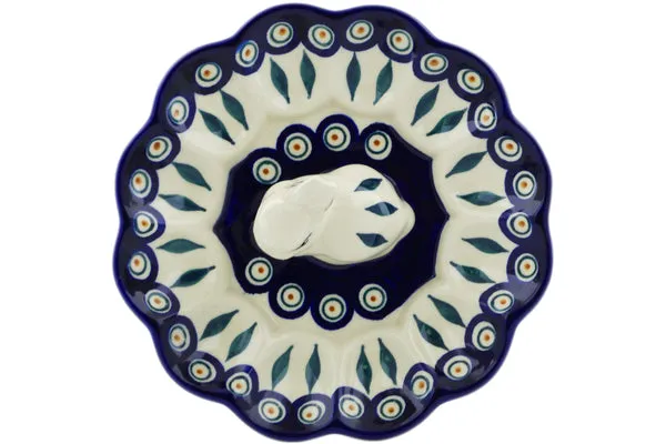 9" Egg Plate - Peacock