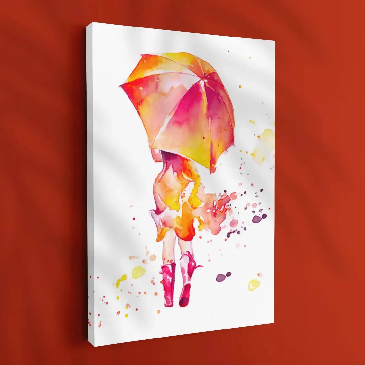 A Girl With Umbrella Colourful Artwork