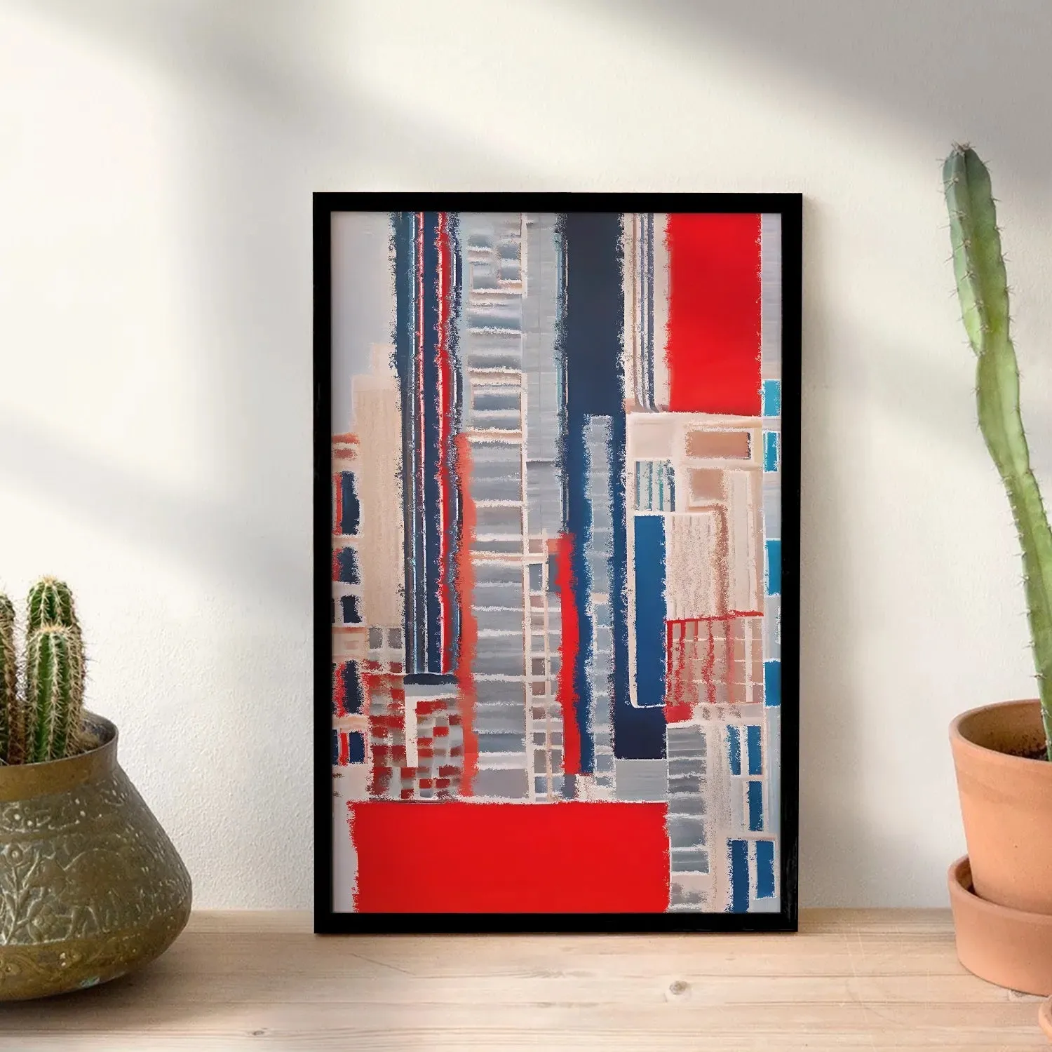 Abstract Acrylic Brush Strokes Building