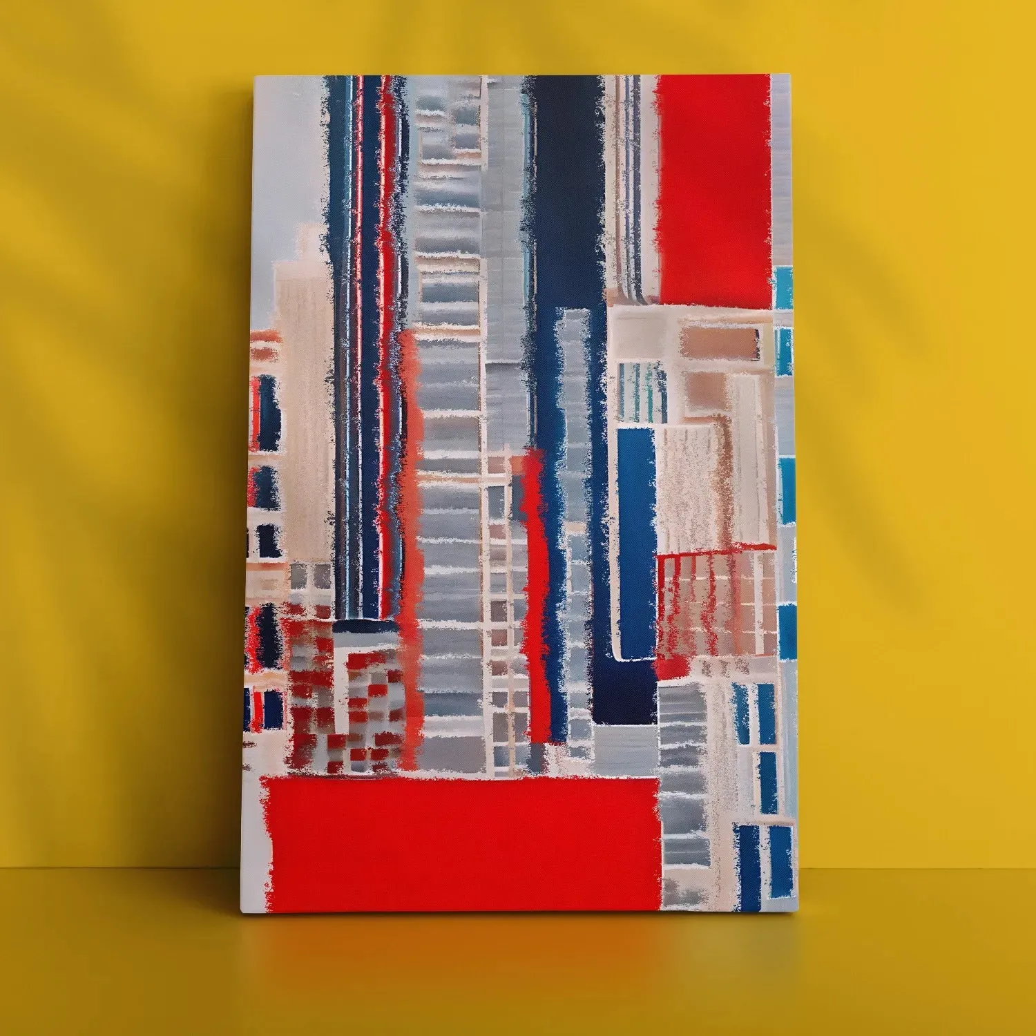 Abstract Acrylic Brush Strokes Building