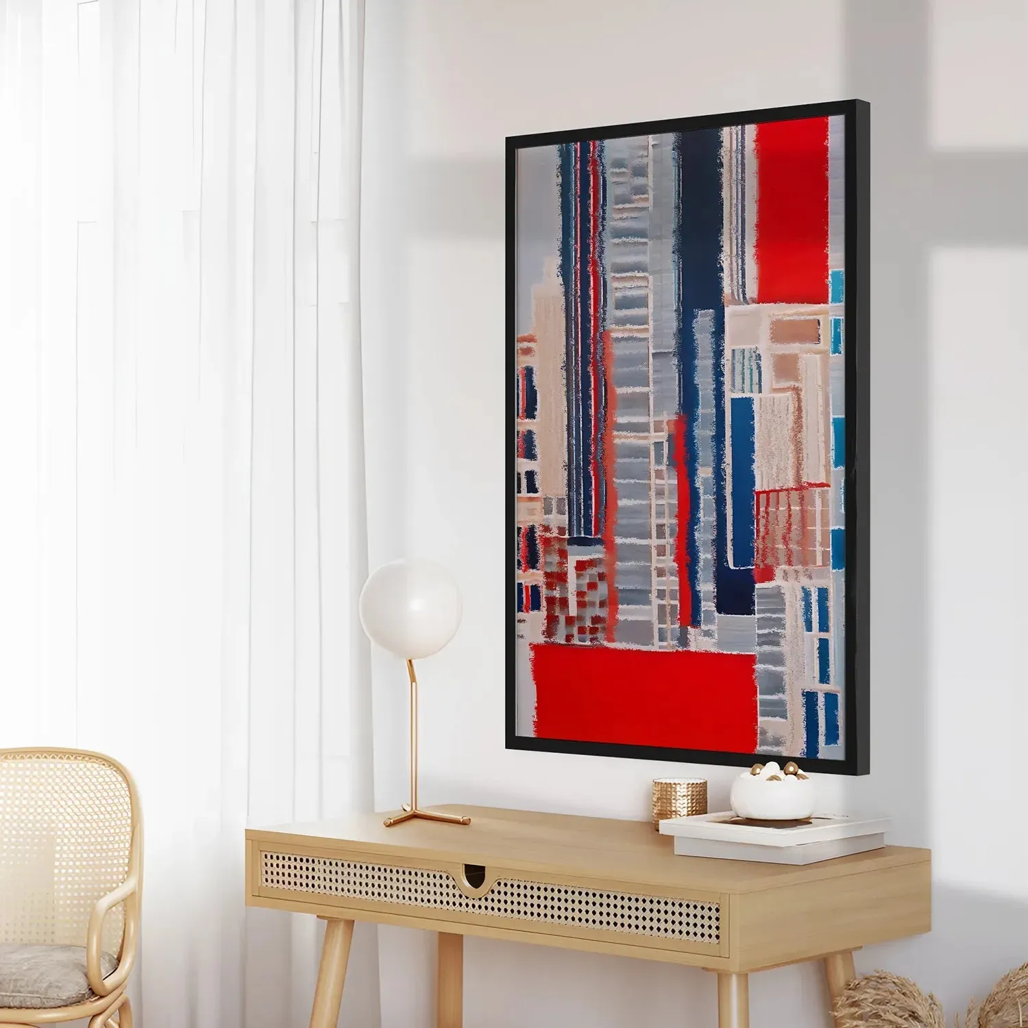 Abstract Acrylic Brush Strokes Building