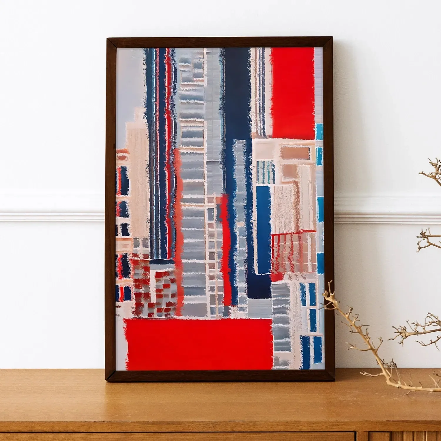Abstract Acrylic Brush Strokes Building