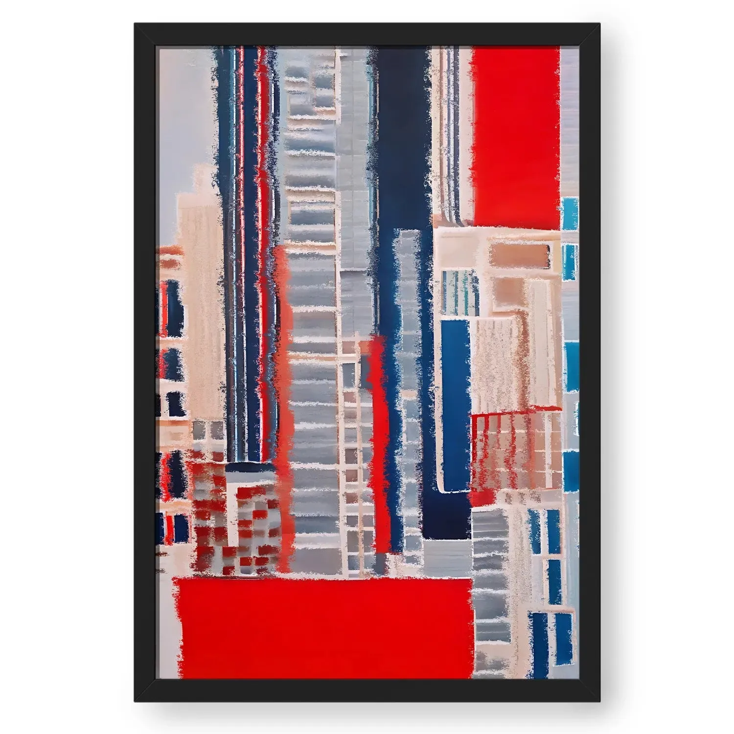 Abstract Acrylic Brush Strokes Building