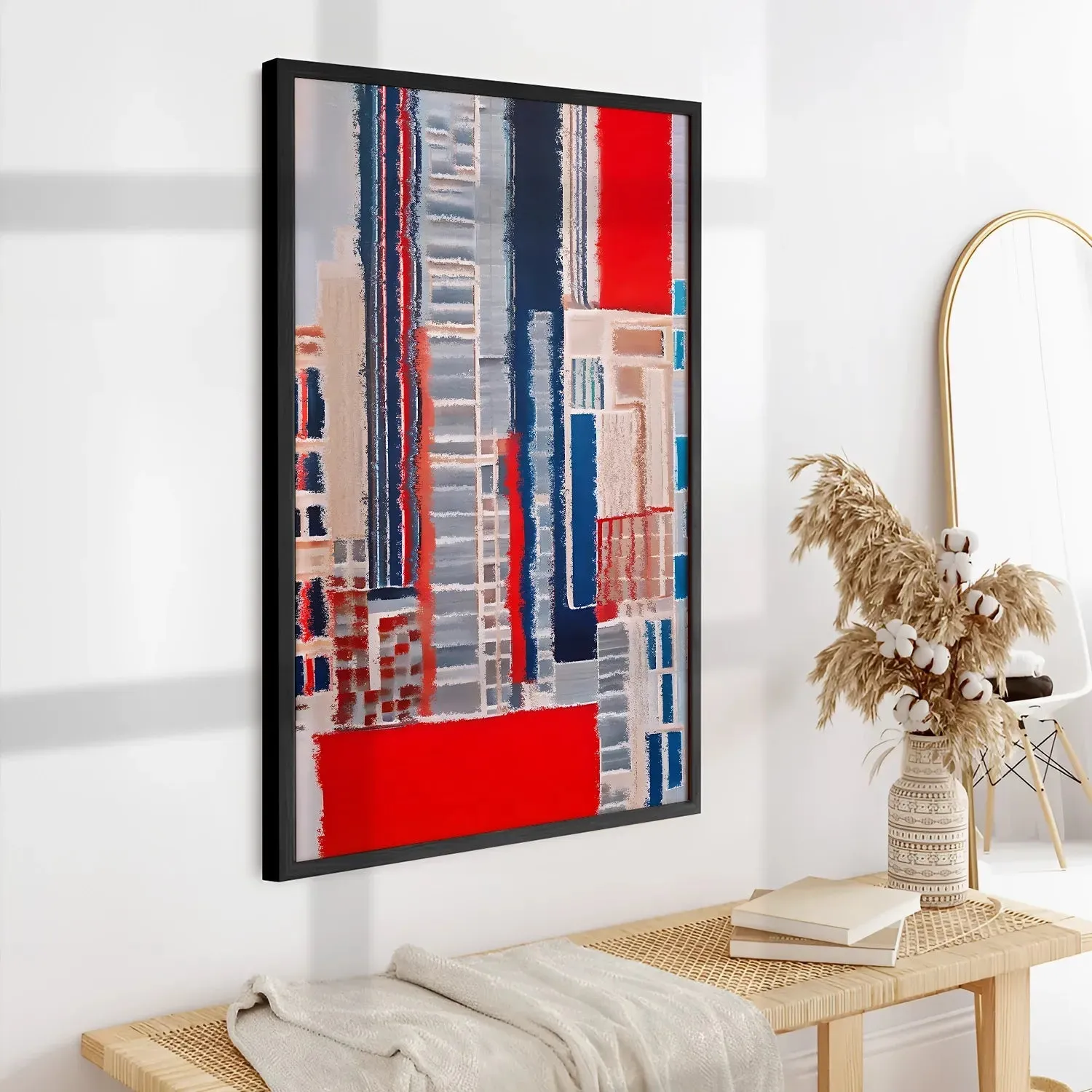Abstract Acrylic Brush Strokes Building