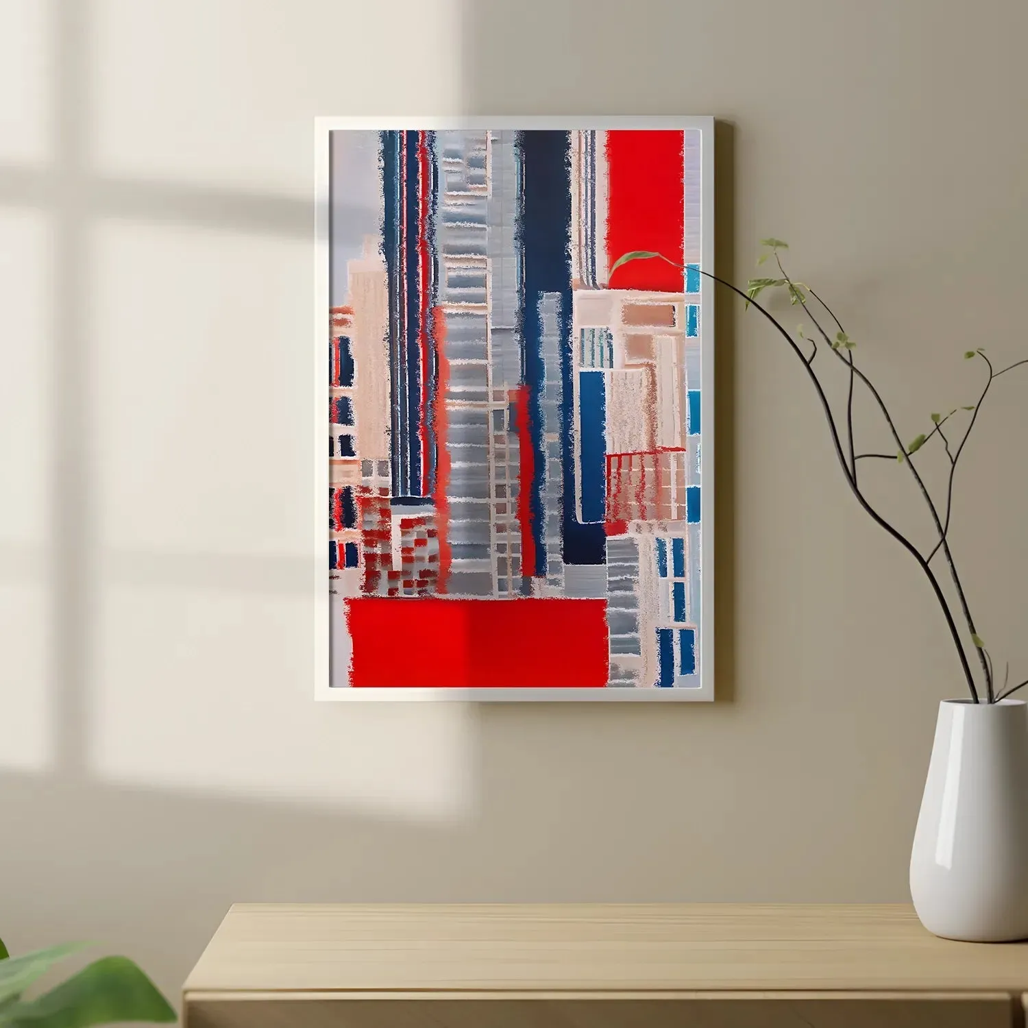Abstract Acrylic Brush Strokes Building