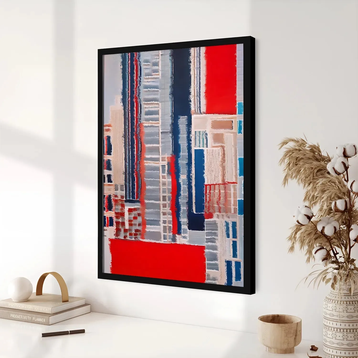 Abstract Acrylic Brush Strokes Building