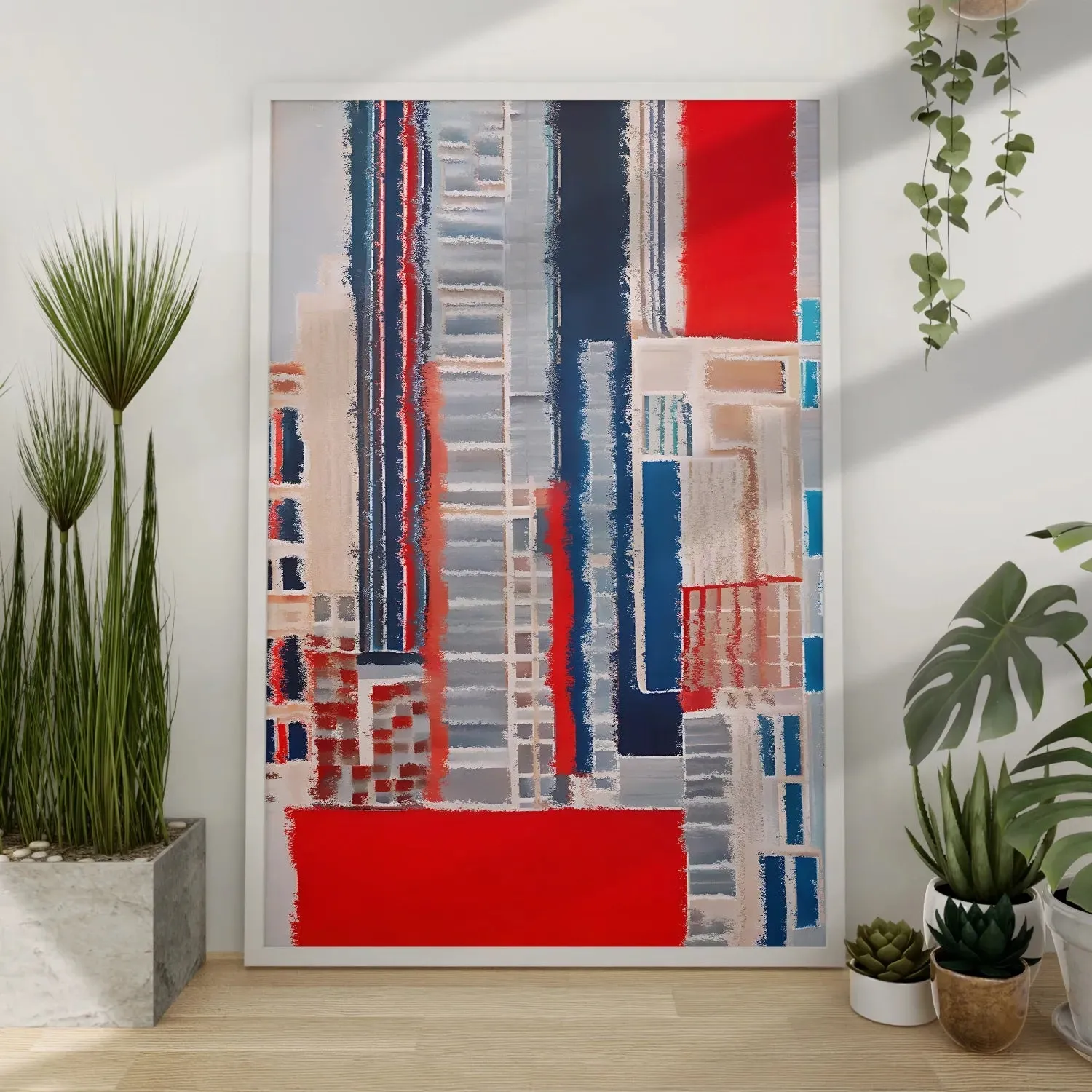 Abstract Acrylic Brush Strokes Building