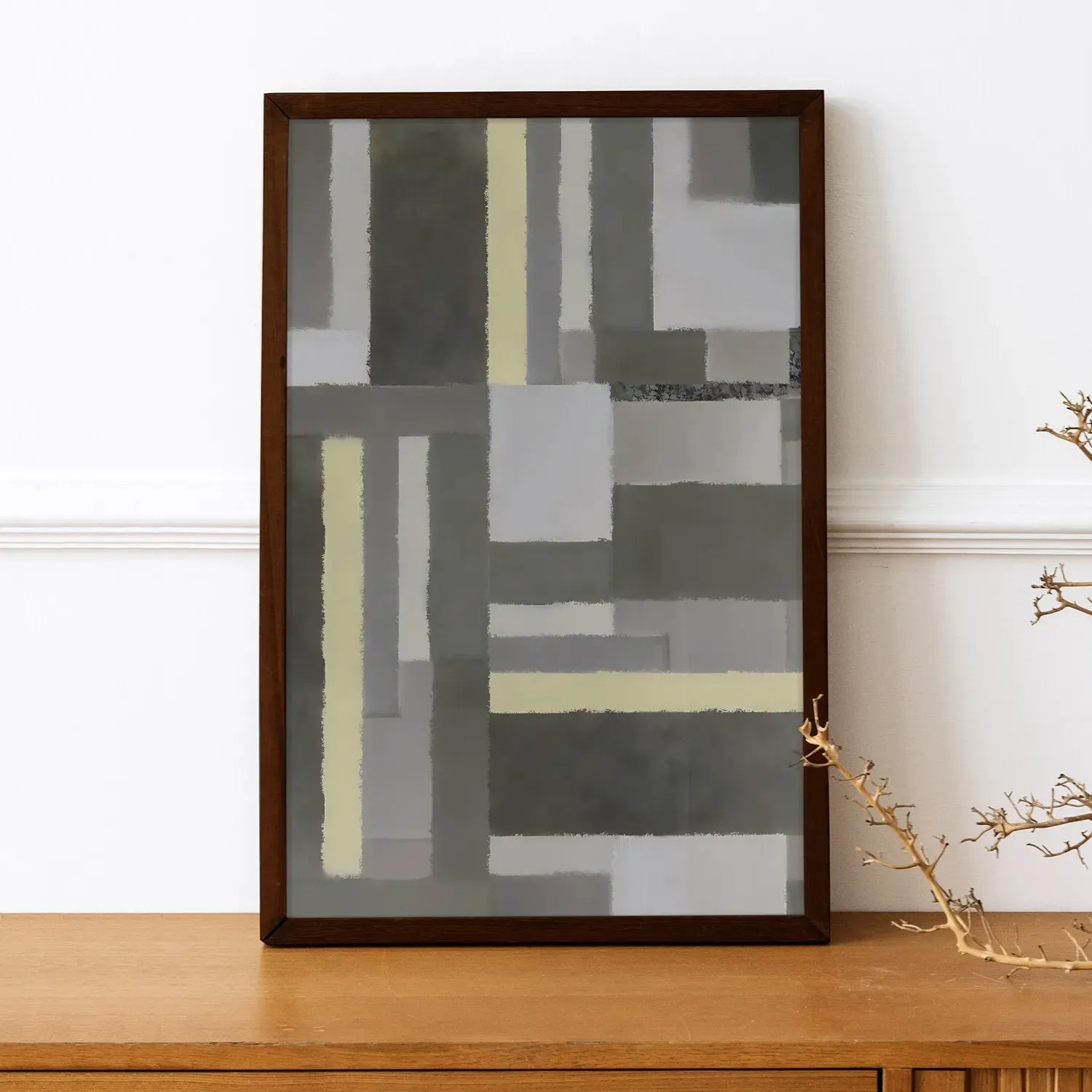 Abstract Art Of Lines In Gray Shades