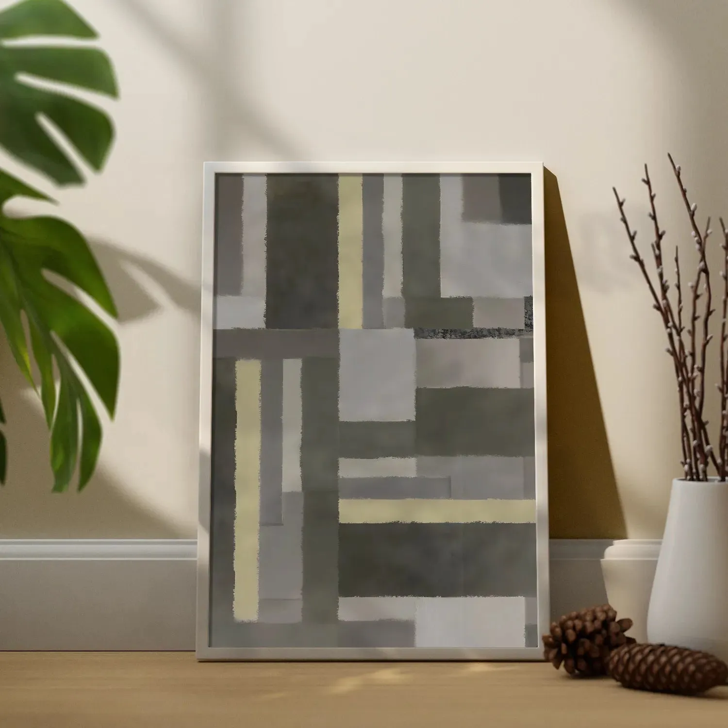 Abstract Art Of Lines In Gray Shades