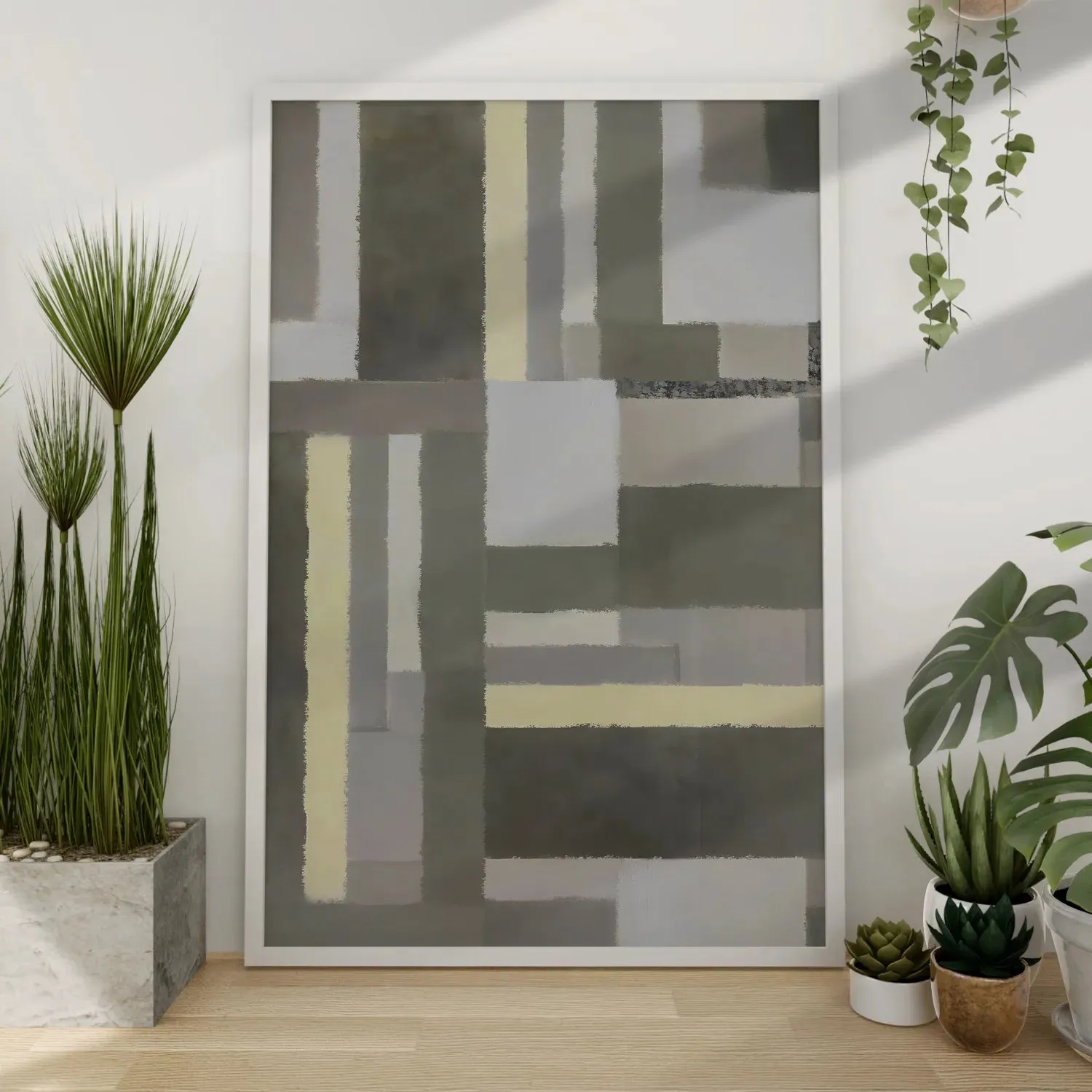 Abstract Art Of Lines In Gray Shades