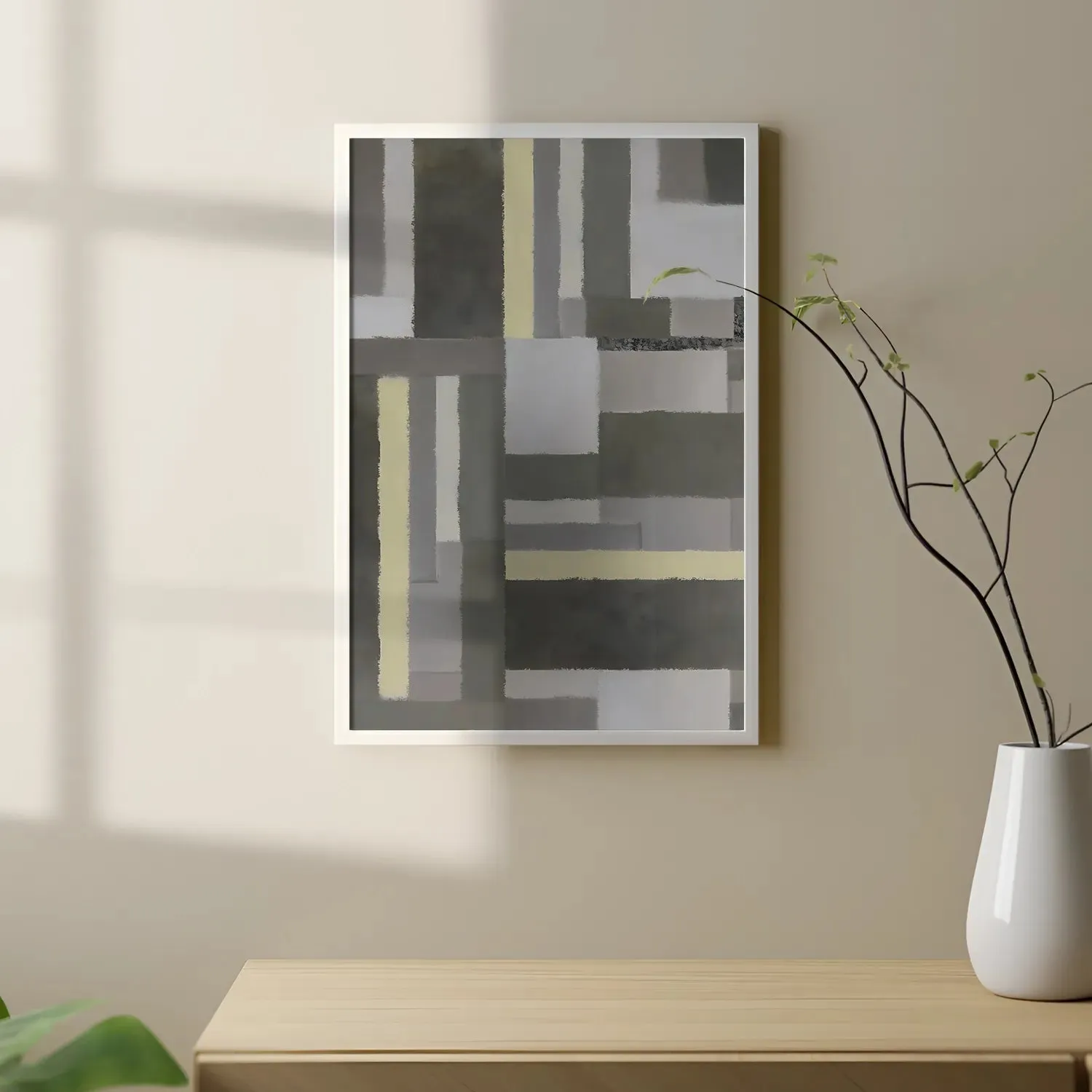 Abstract Art Of Lines In Gray Shades