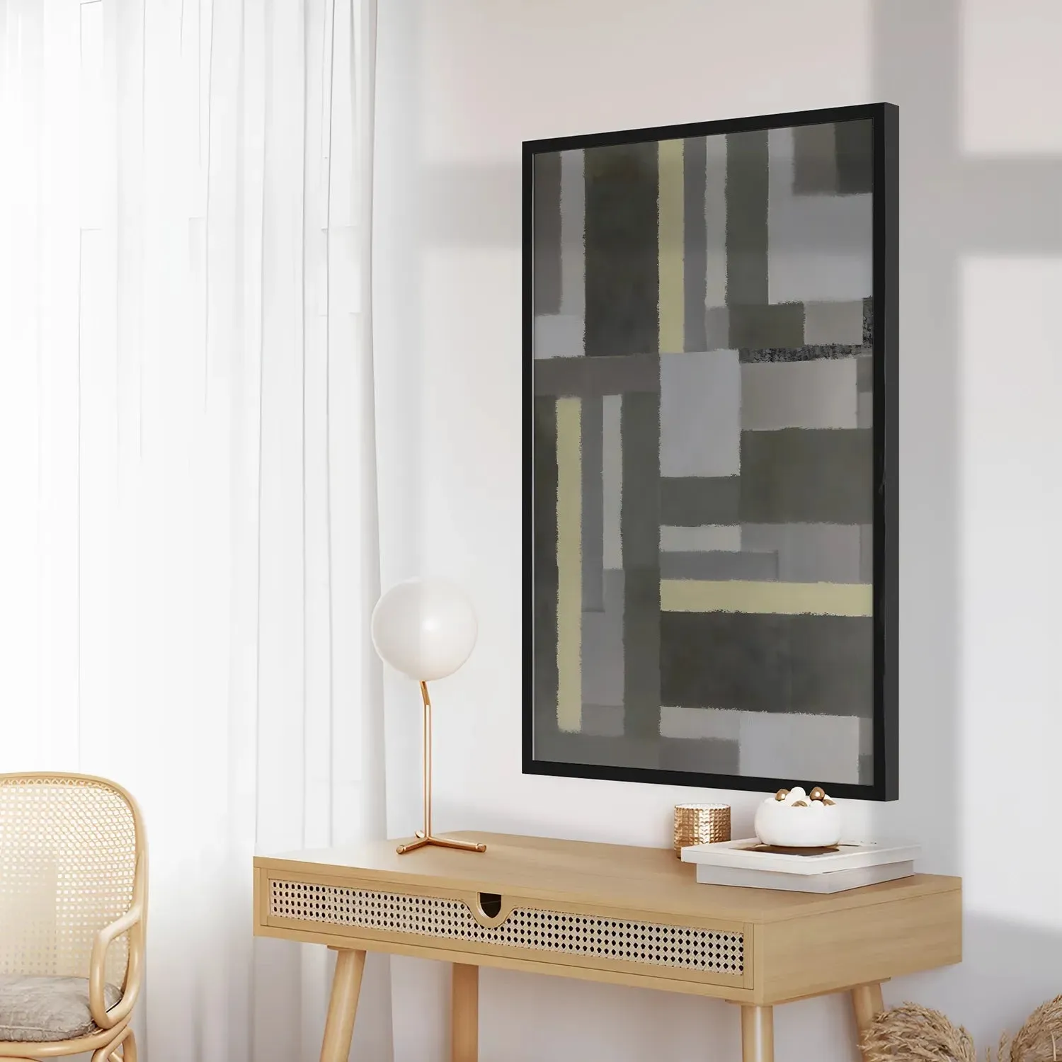 Abstract Art Of Lines In Gray Shades