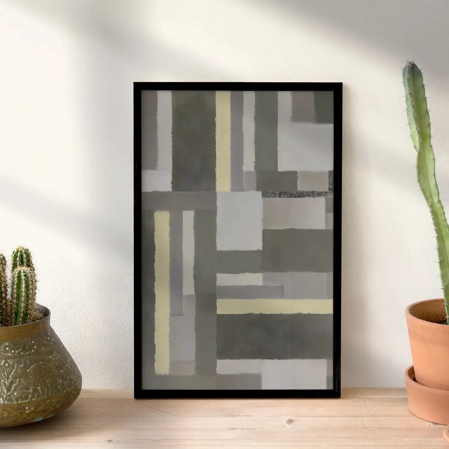 Abstract Art Of Lines In Gray Shades