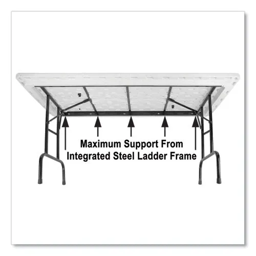 Adjustable Folding Table, Rectangular, 48" X 24" X 22" To 32", Gray Granite Top, Black Legs, 4/pallet