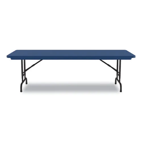 Adjustable Folding Tables, Rectangular, 60" X 30" X 22" To 32", Blue Top, Black Legs, 4/pallet