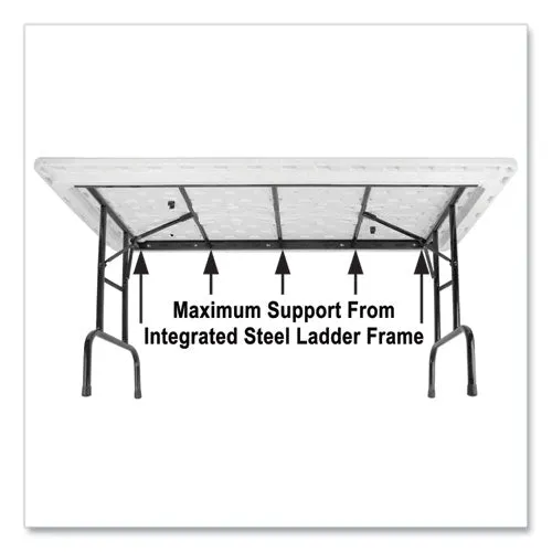 Adjustable Folding Tables, Rectangular, 60" X 30" X 22" To 32", Mocha Granite Top, Brown Legs, 4/pallet