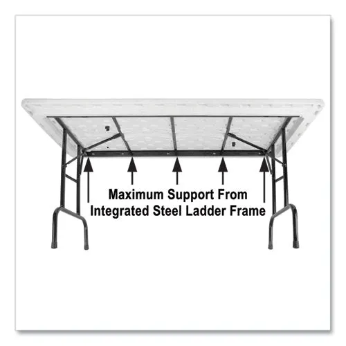 Adjustable Folding Tables, Rectangular, 72" X 30" X 22" To 32", Yellow Top, Black Legs, 4/pallet