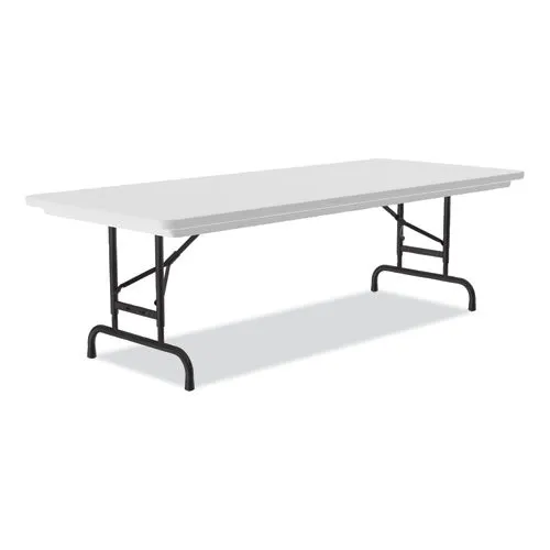 Adjustable Folding Tables, Rectangular, 96" X 30" X 22" To 32", Gray Granite Top, Black Legs, 4/pallet