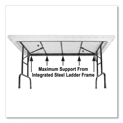 Adjustable Folding Tables, Rectangular, 96" X 30" X 22" To 32", Mocha Granite Top, Brown Legs, 4/pallet