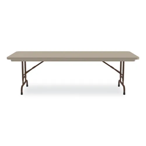 Adjustable Folding Tables, Rectangular, 96" X 30" X 22" To 32", Mocha Granite Top, Brown Legs, 4/pallet