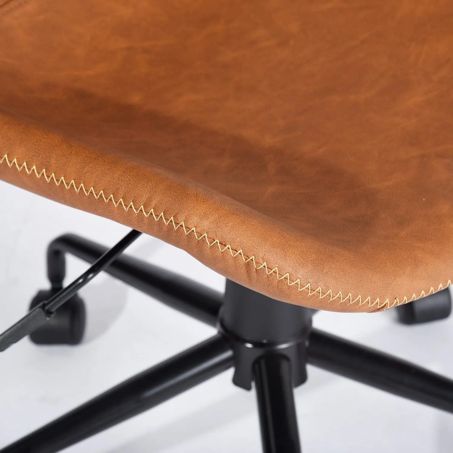 Adjustable Height 360 Degree Swivel Soft Faux Leather For Task Chair - HomyCasa