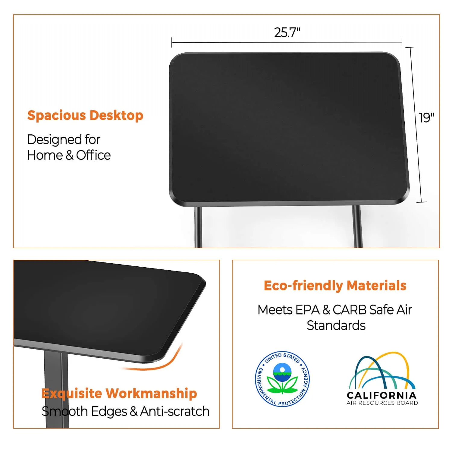 Adjustable Rolling Desk Laptop Computer Cart for Home, Office, Classroom,Overbed Table